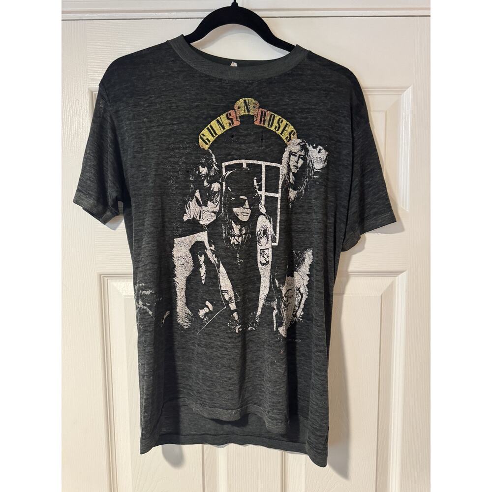 VTG HANDTEX Gun's N' Roses DISTRESSED T-Shirt Appetite Destruction Thin/Holes-M